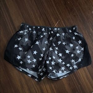 Nike Black and White Athletic Shorts with Star Pattern